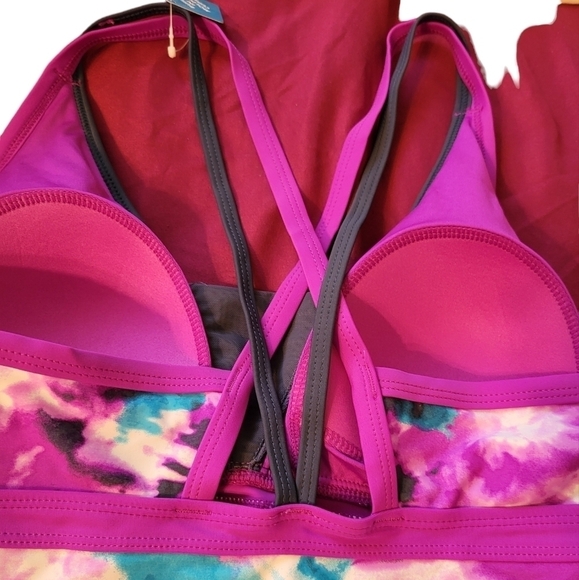 NWT Free Country TikiTieDye Sporty Tankini Small berry and slate colors - Picture 13 of 15